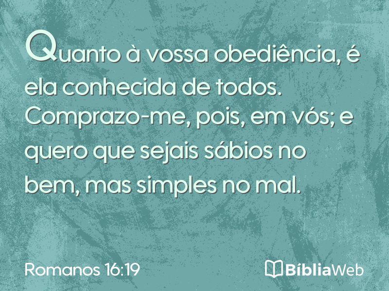 Romanos 16:19 em imagem para compartilhar