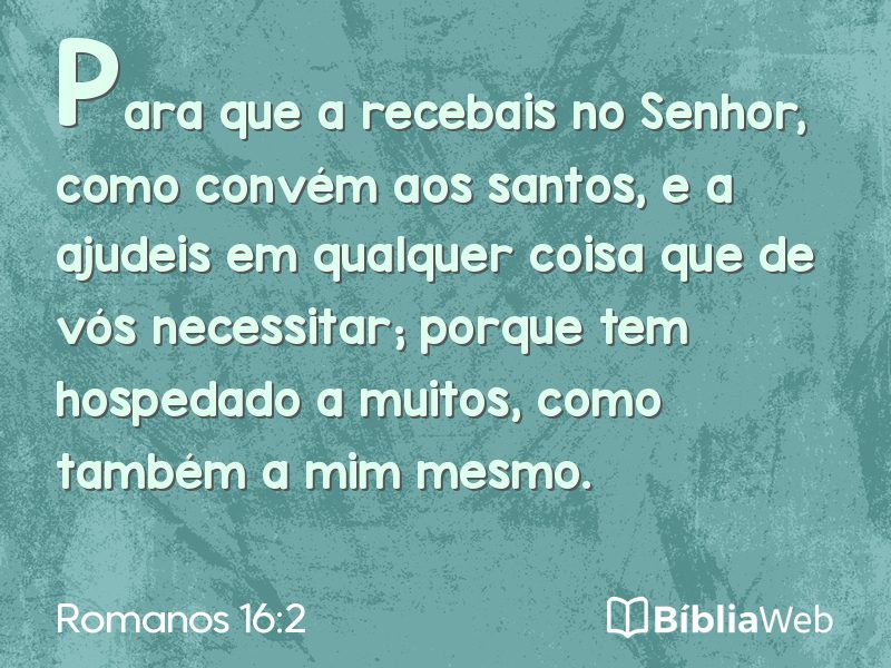 Romanos 16:2 em imagem para compartilhar