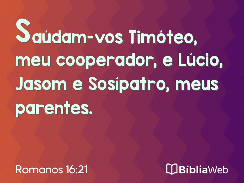 Romanos 16:21 em imagem para compartilhar