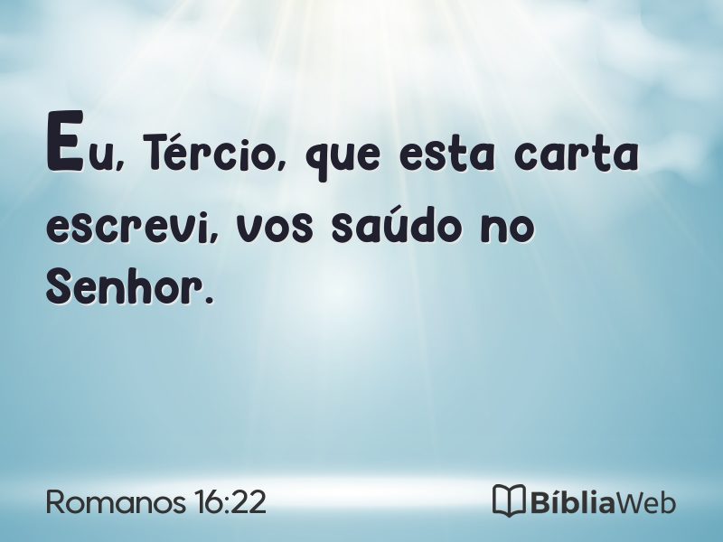 Romanos 16:22 em imagem para compartilhar