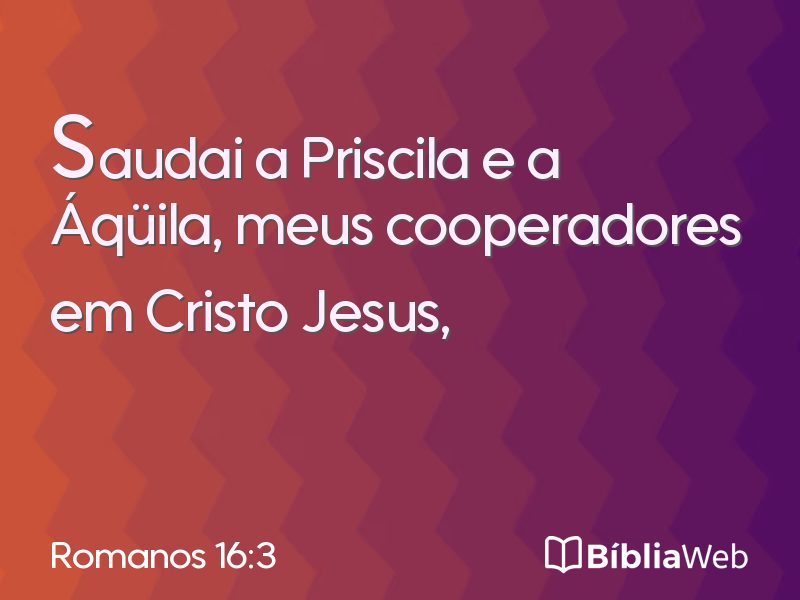 Romanos 16:3 em imagem para compartilhar