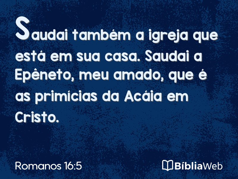 Romanos 16:5 em imagem para compartilhar
