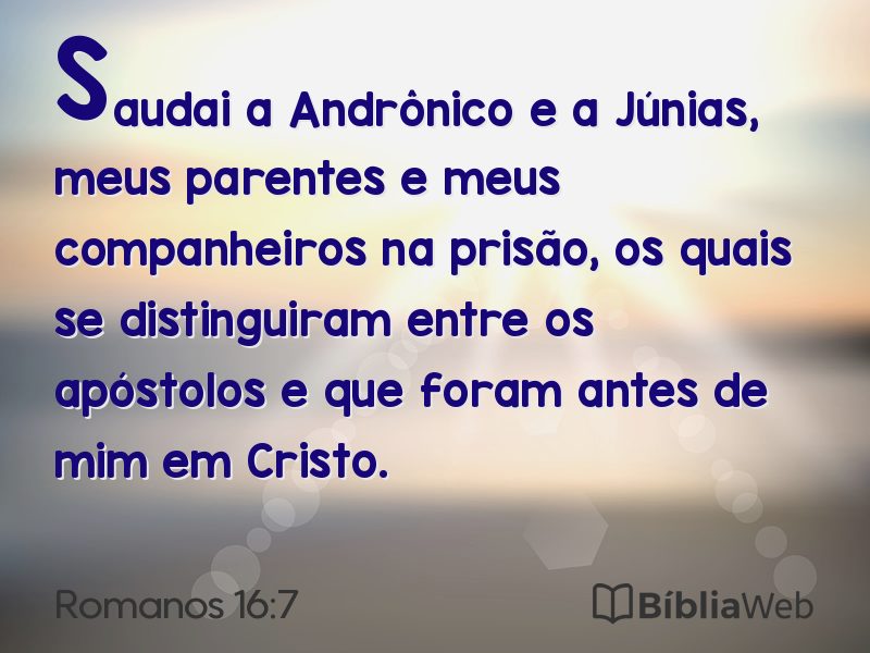 Romanos 16:7 em imagem para compartilhar