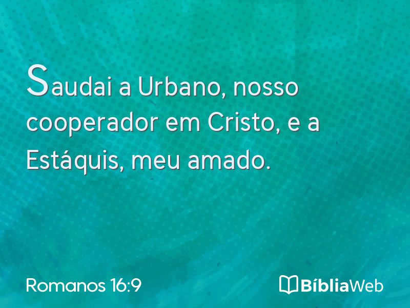 Romanos 16:9 em imagem para compartilhar
