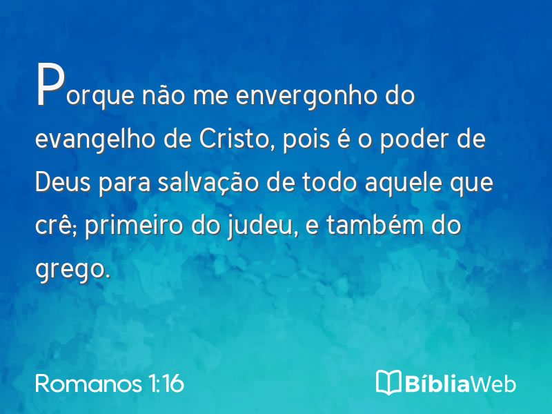 Romanos 1:16 em imagem para compartilhar
