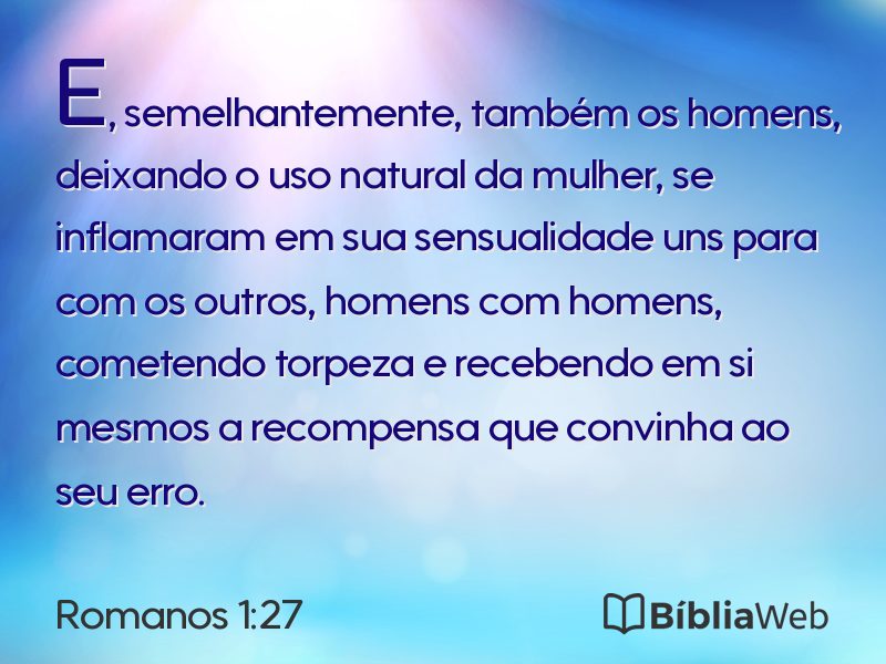 Romanos 1:27 em imagem para compartilhar