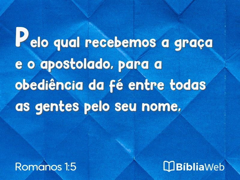 Romanos 1:5 em imagem para compartilhar