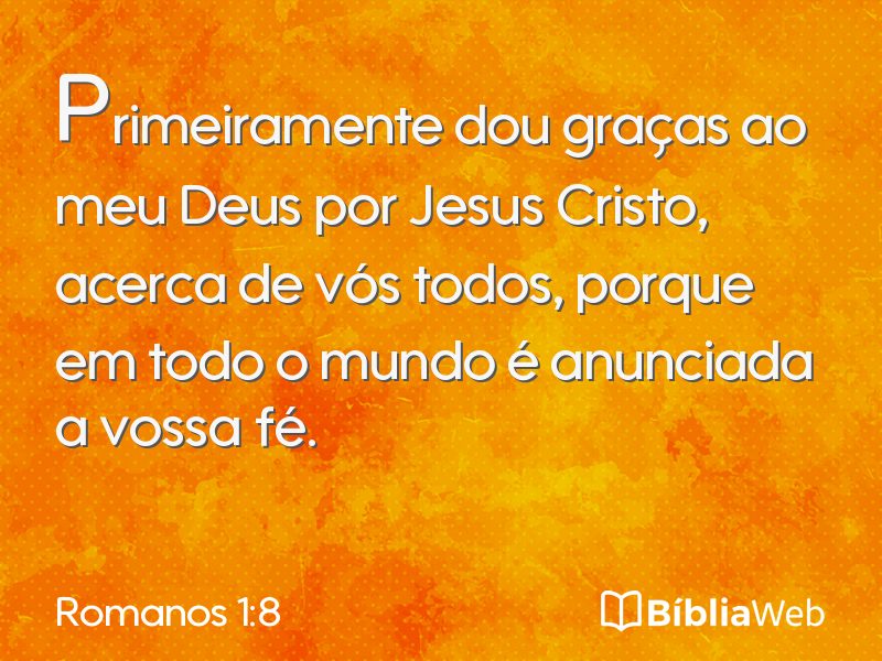 Romanos 1:8 em imagem para compartilhar
