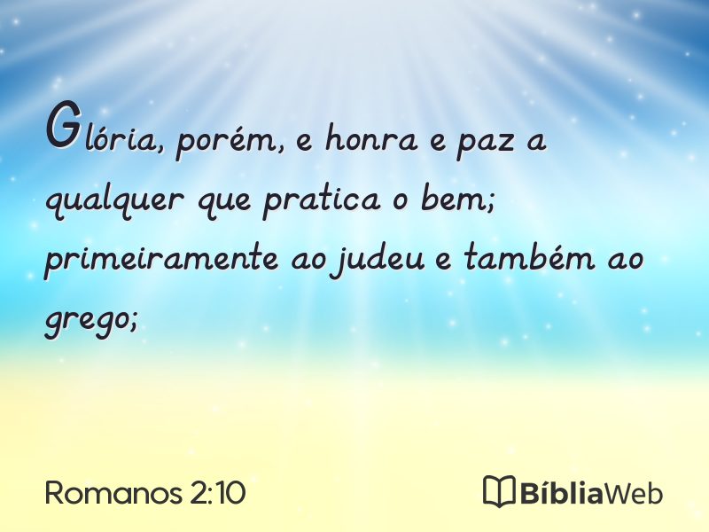 Romanos 2:10 em imagem para compartilhar