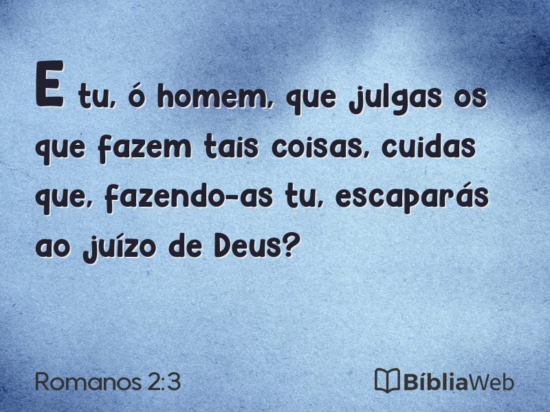 Romanos 2:3 em imagem para compartilhar