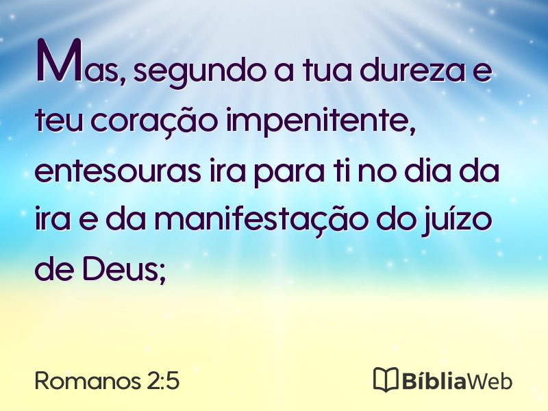 Romanos 2:5 em imagem para compartilhar