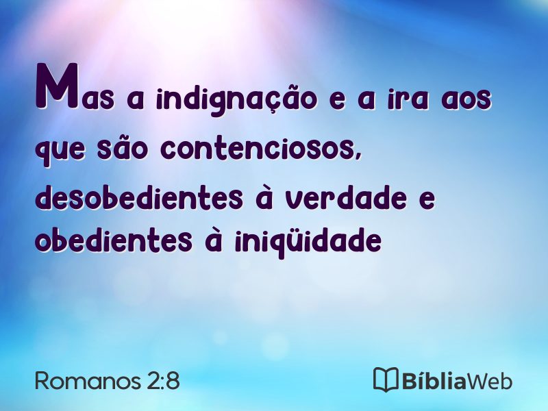 Romanos 2:8 em imagem para compartilhar