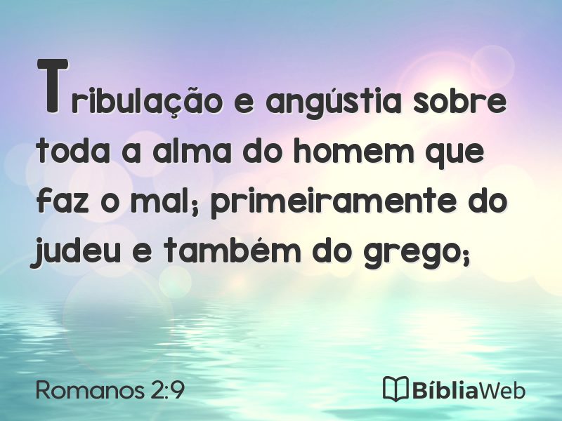 Romanos 2:9 em imagem para compartilhar