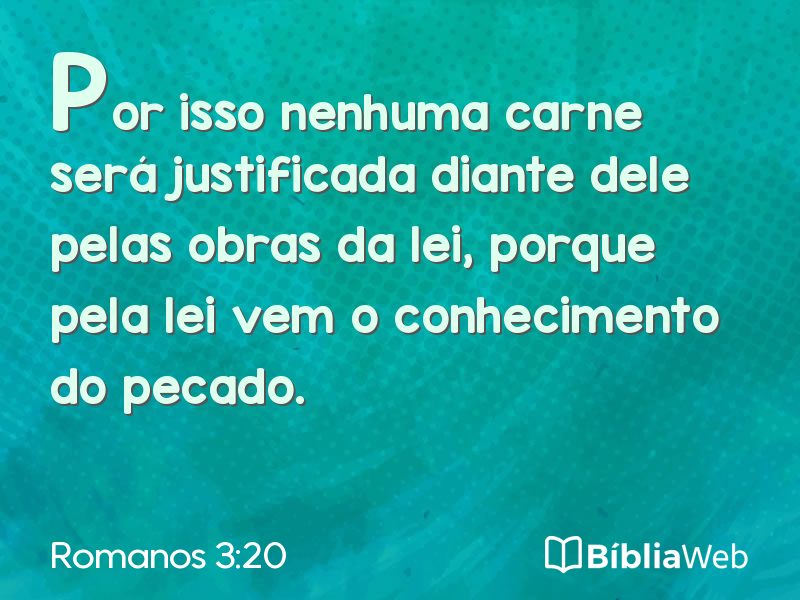 Romanos 3:20 em imagem para compartilhar