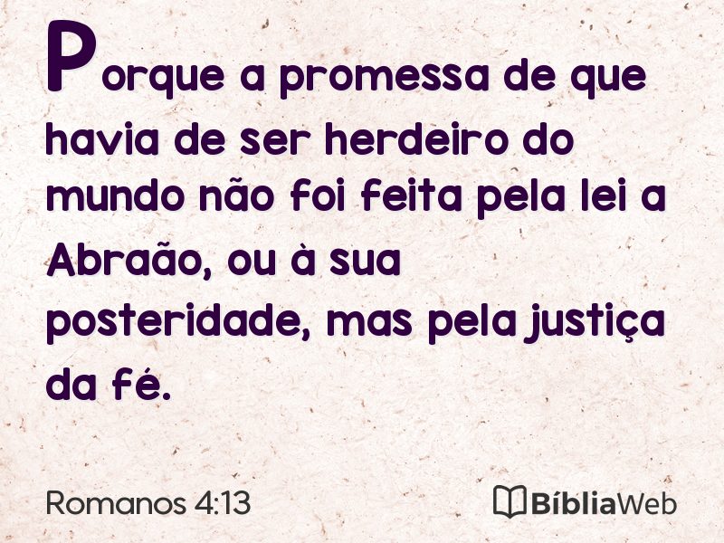 Romanos 4:13 em imagem para compartilhar