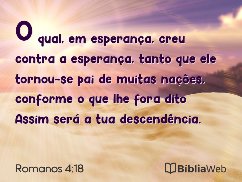 Romanos 4:18 em imagem para compartilhar