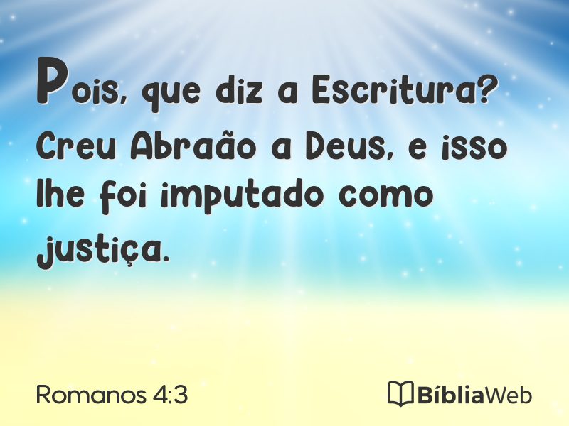 Romanos 4:3 em imagem para compartilhar