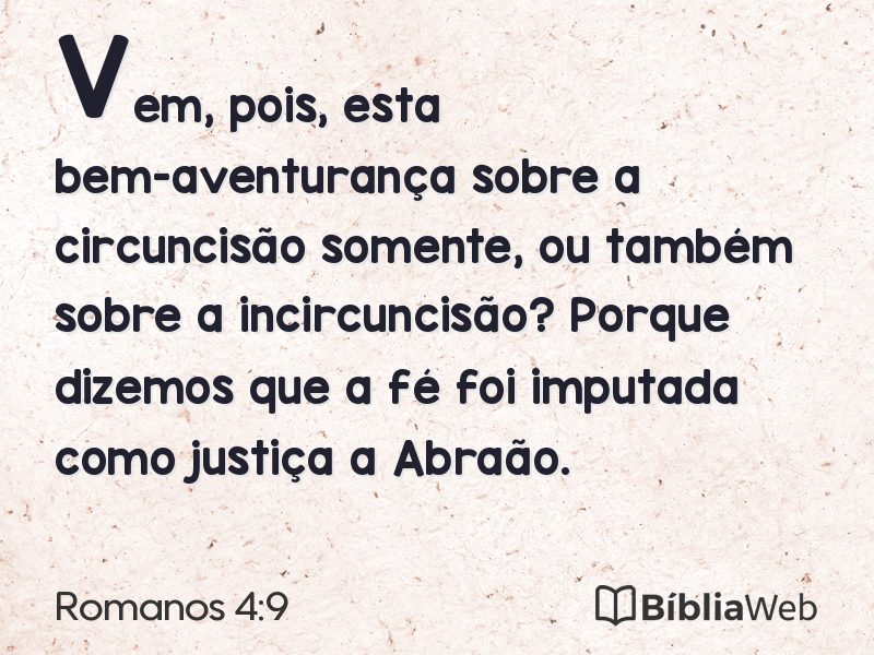 Romanos 4:9 em imagem para compartilhar