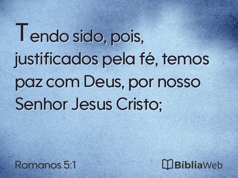 Romanos 5:1 em imagem para compartilhar