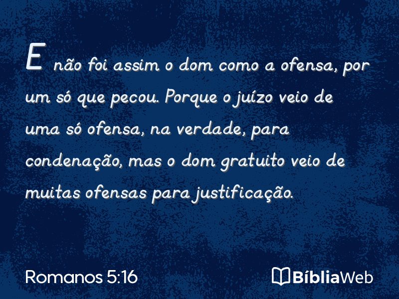 Romanos 5:16 em imagem para compartilhar
