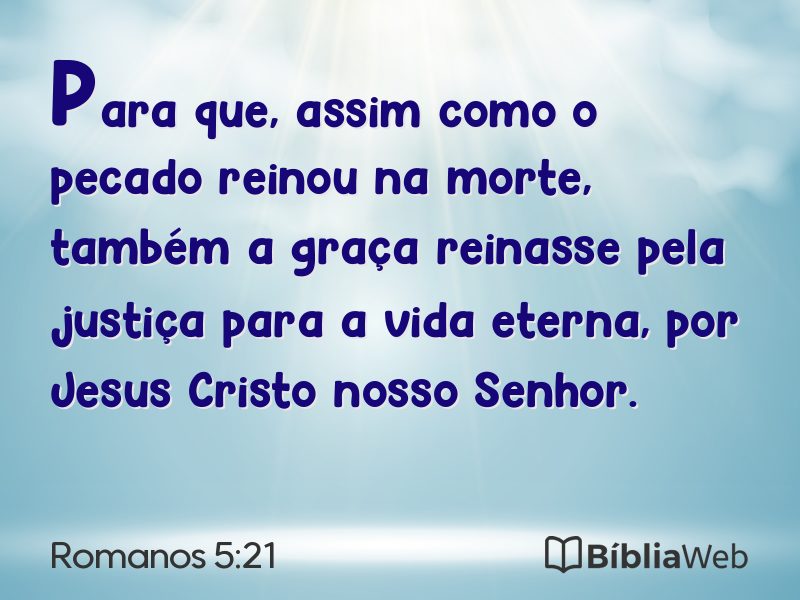 Romanos 5:21 em imagem para compartilhar