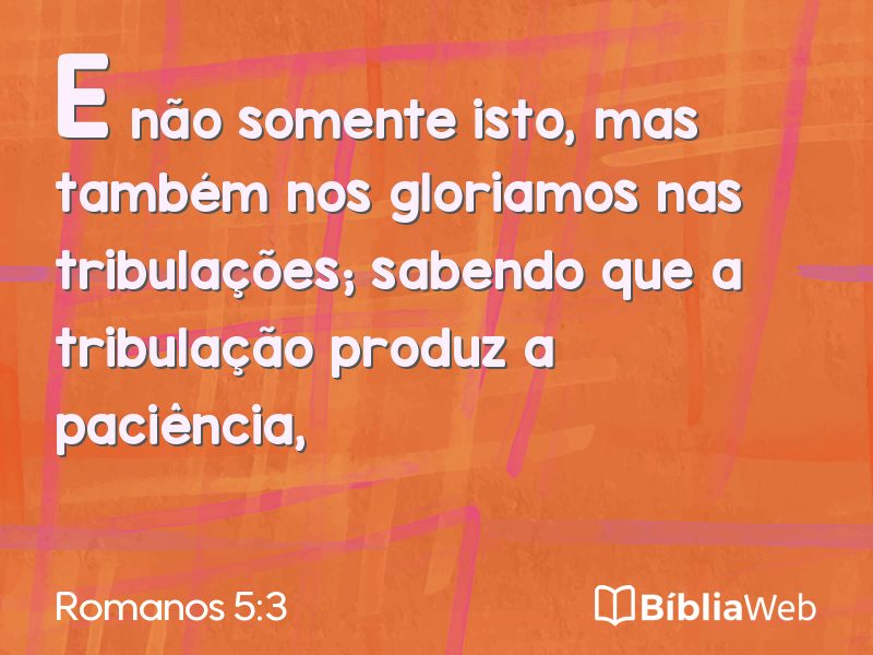 Romanos 5:3 em imagem para compartilhar