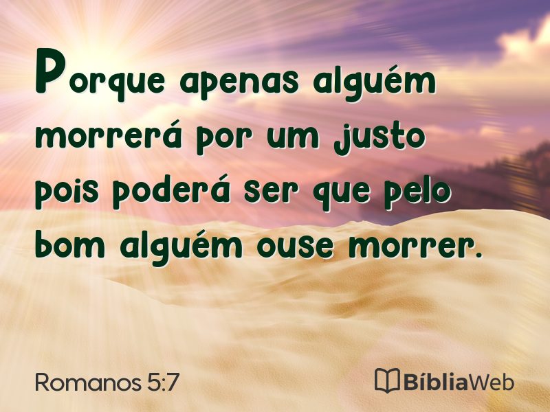 Romanos 5:7 em imagem para compartilhar