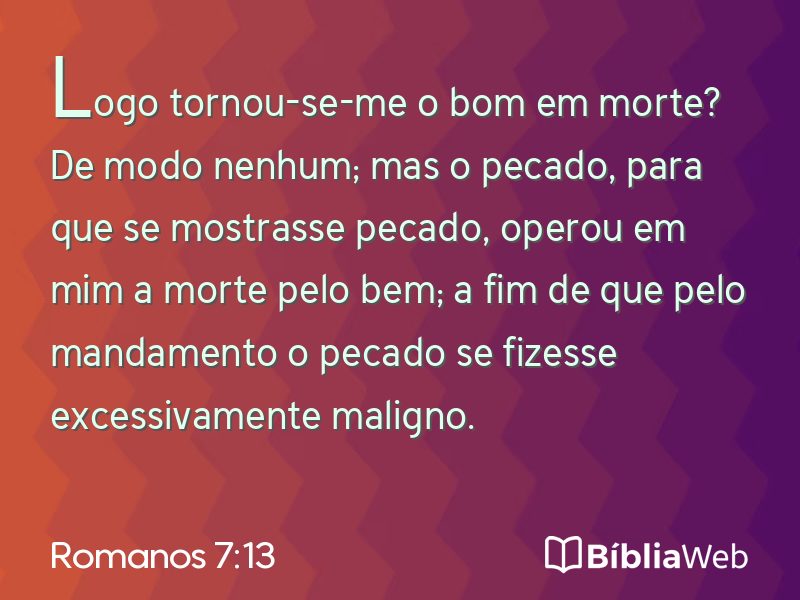 Romanos 7:13 em imagem para compartilhar