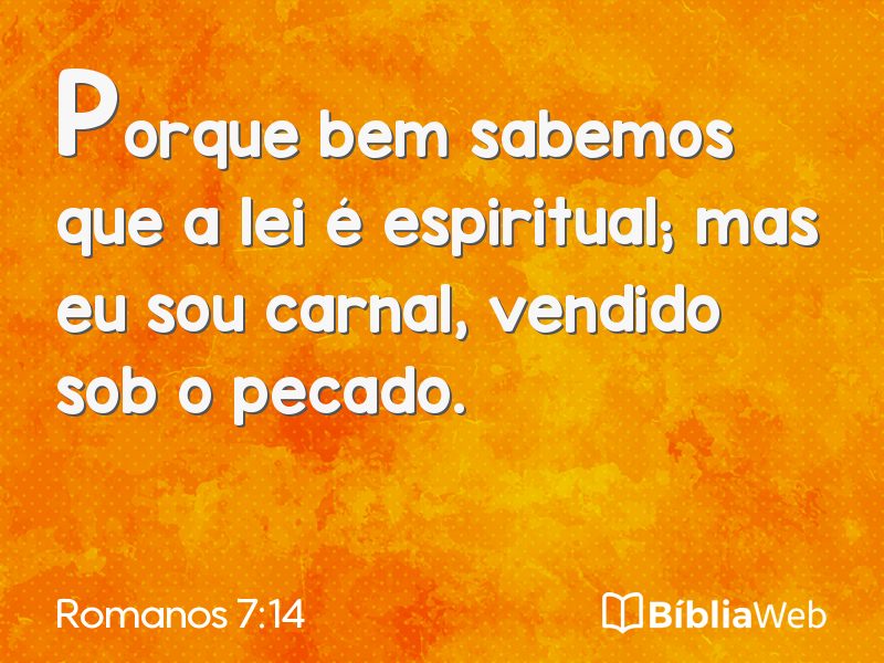 Romanos 7:14 em imagem para compartilhar