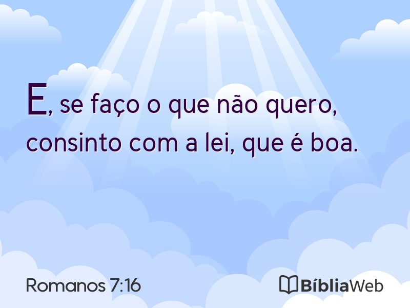 Romanos 7:16 em imagem para compartilhar