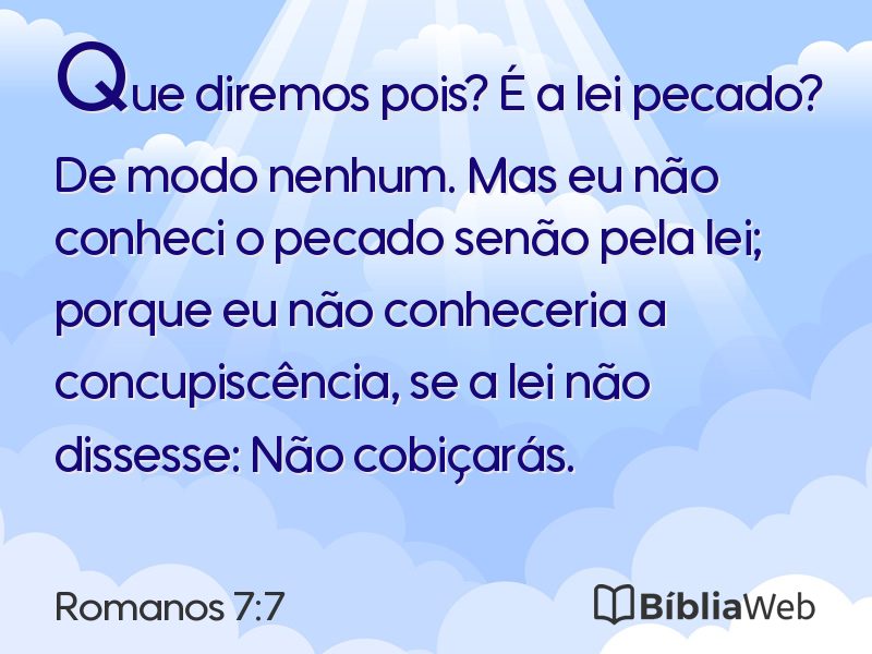 Romanos 7:7 em imagem para compartilhar