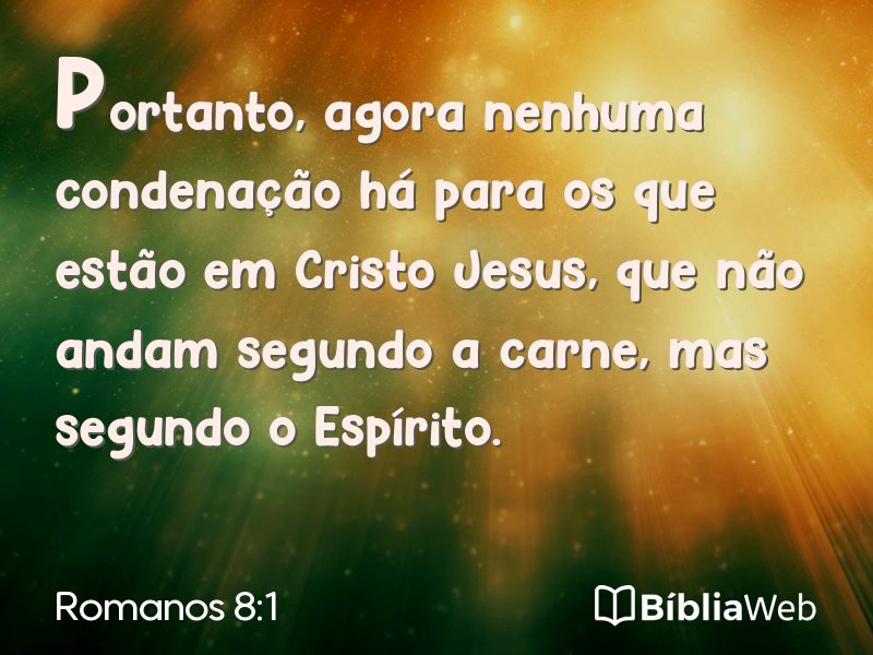 Romanos 8:1 em imagem para compartilhar