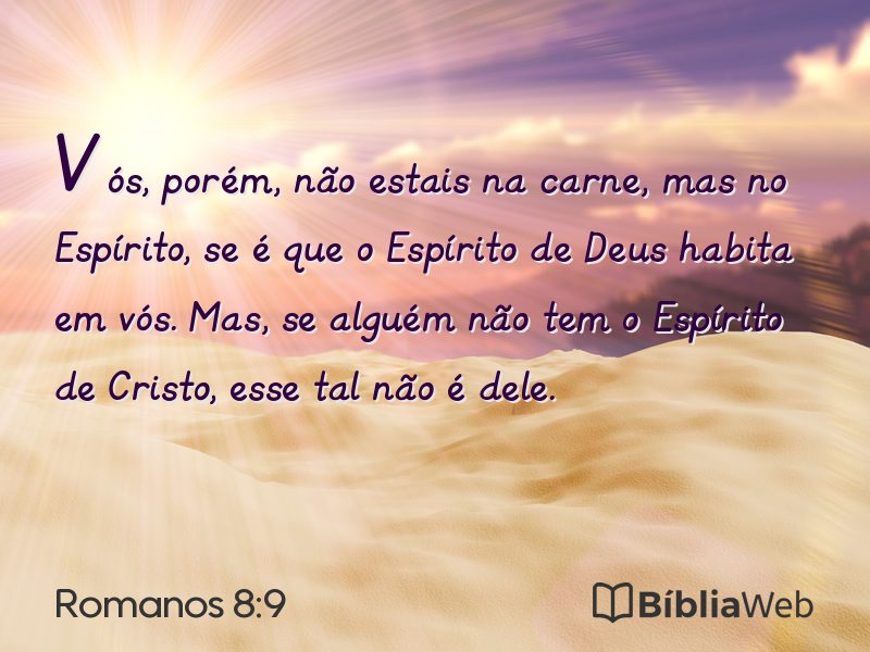 Romanos 8:9 em imagem para compartilhar