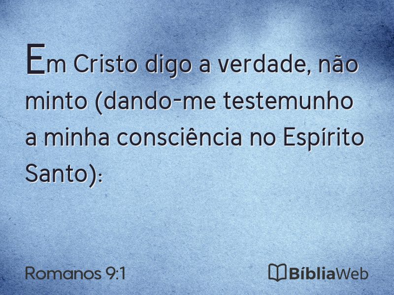 Romanos 9:1 em imagem para compartilhar