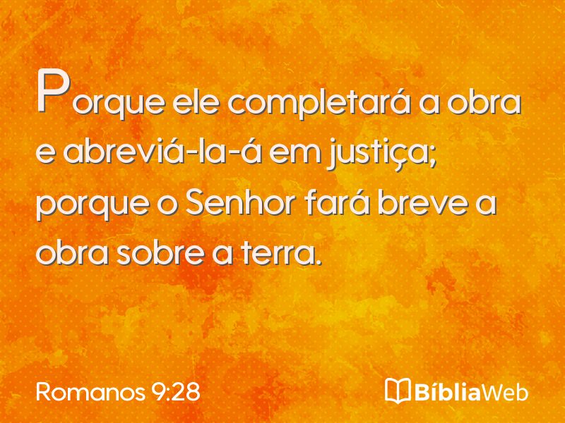 Romanos 9:28 em imagem para compartilhar