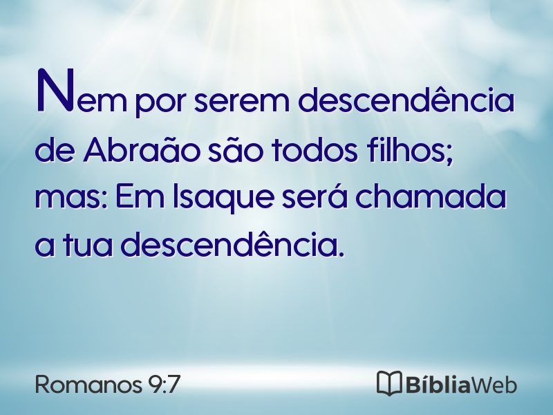Romanos 9:7 em imagem para compartilhar