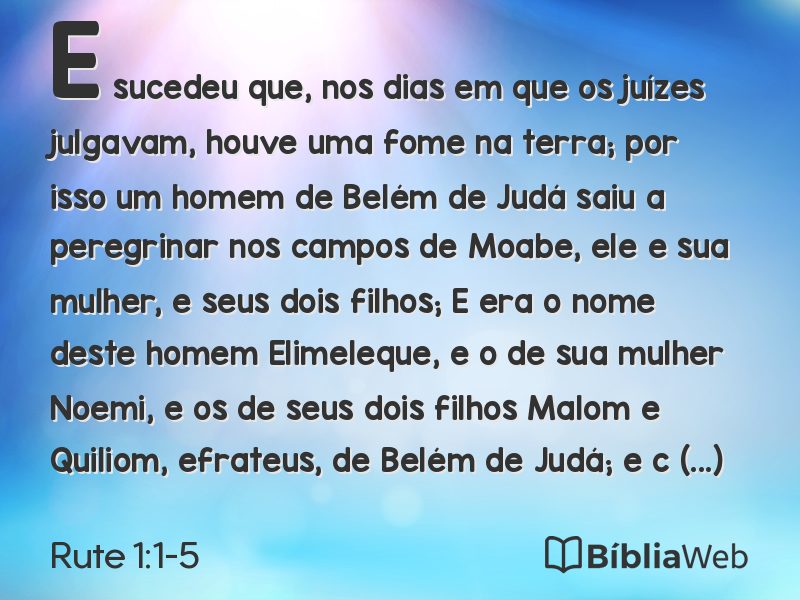 Rute 1:1-5 em imagem para compartilhar