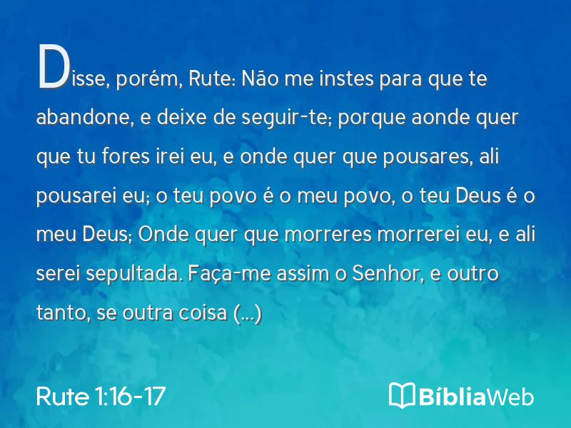 Rute 1:16-17 em imagem para compartilhar