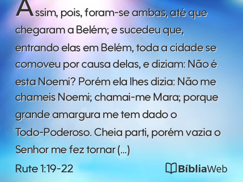 Rute 1:19-22 em imagem para compartilhar