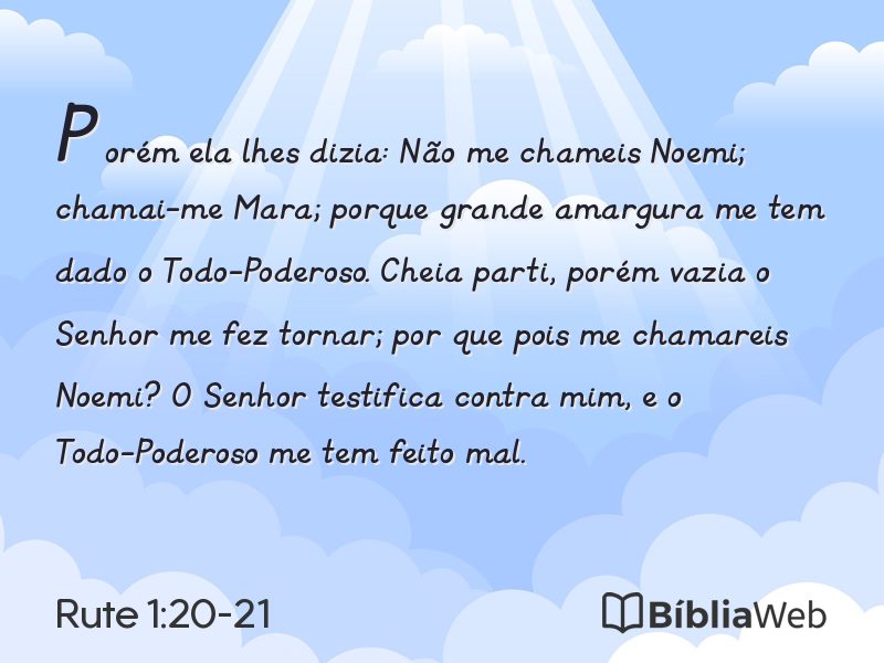 Rute 1:20-21 em imagem para compartilhar
