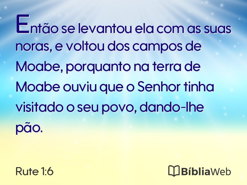 Rute 1:6 em imagem para compartilhar
