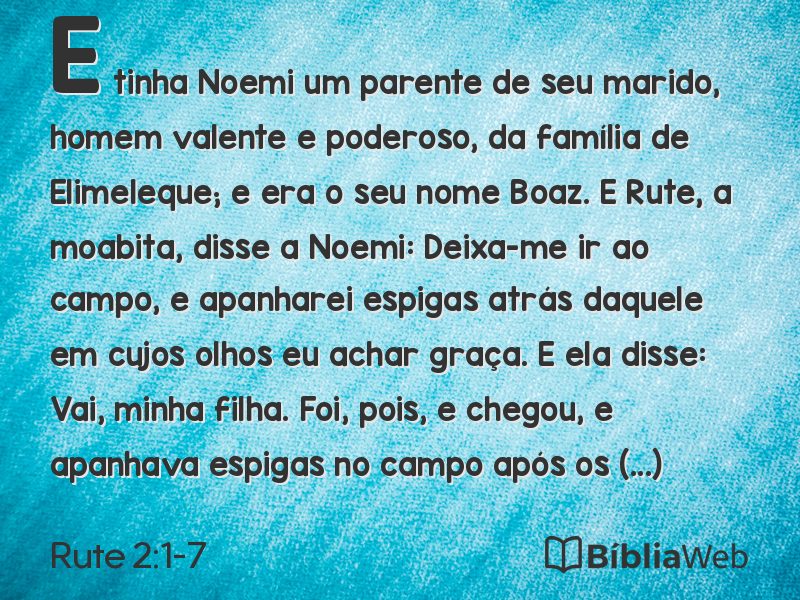 Rute 2:1-7 em imagem para compartilhar