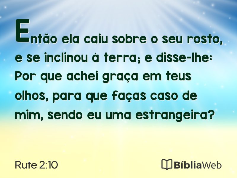 Rute 2:10 em imagem para compartilhar