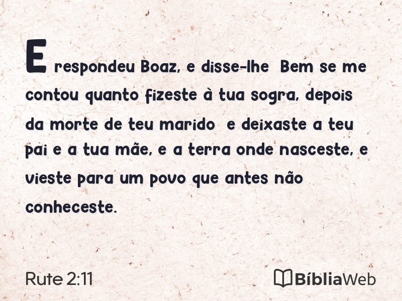 Rute 2:11 em imagem para compartilhar