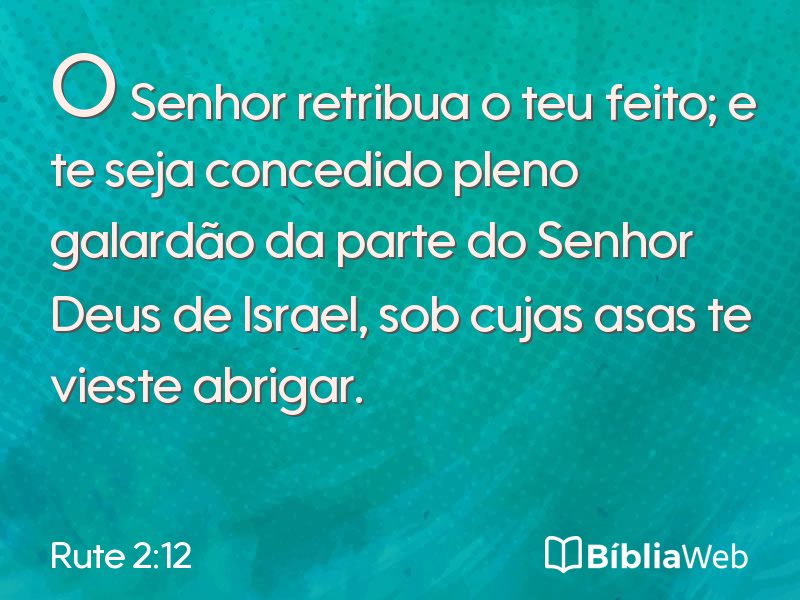 Rute 2:12 em imagem para compartilhar