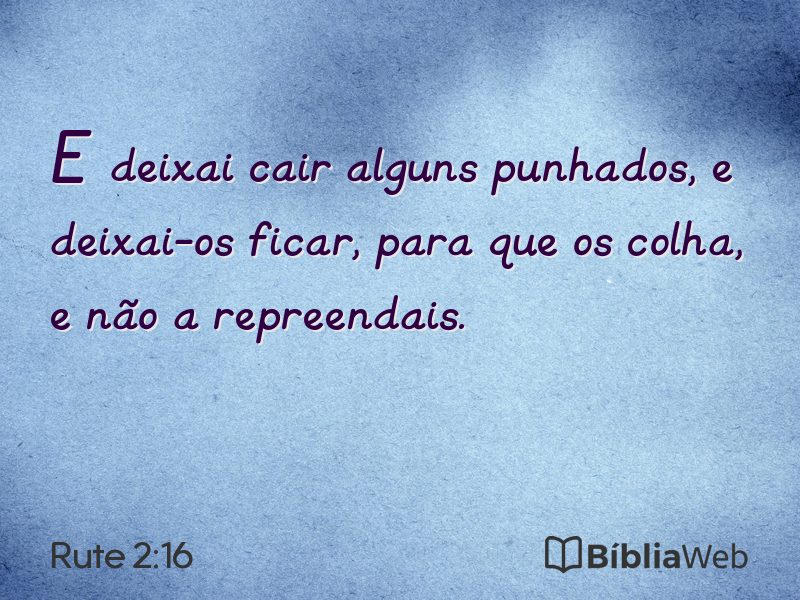 Rute 2:16 em imagem para compartilhar