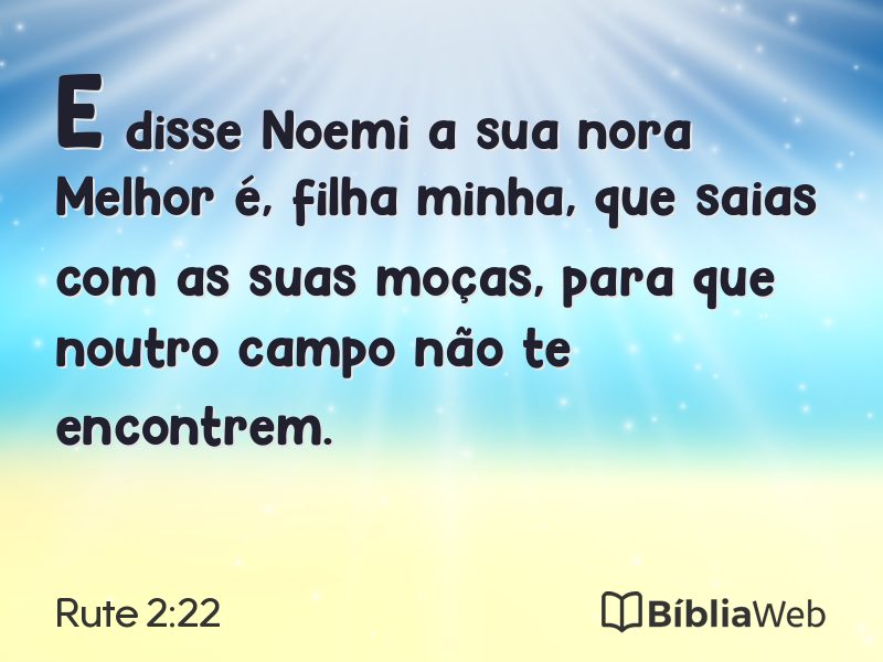 Rute 2:22 em imagem para compartilhar