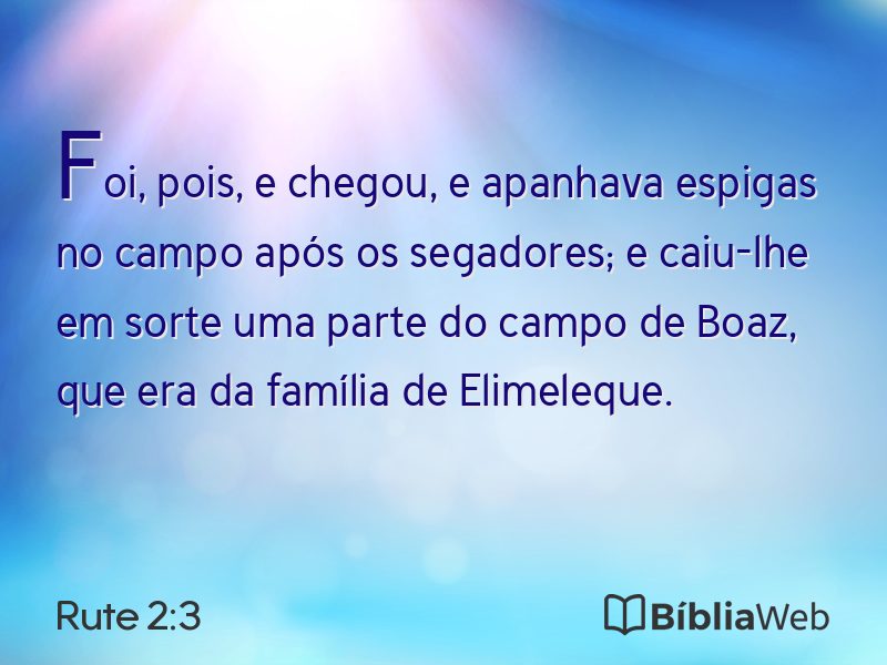 Rute 2:3 em imagem para compartilhar