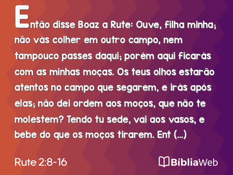 Rute 2:8-16 em imagem para compartilhar