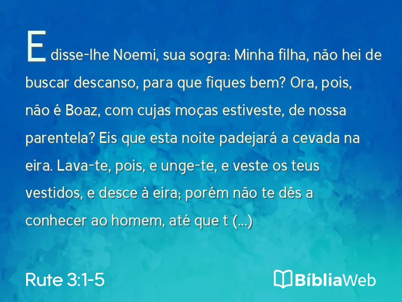 Rute 3:1-5 em imagem para compartilhar